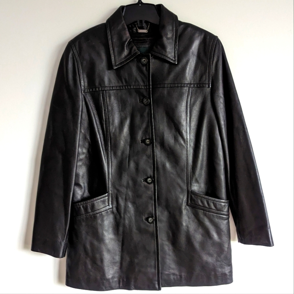 Danier Black Leather Jacket with Removable Thermal Insert